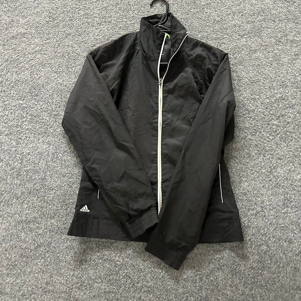 Adidas Jacket Womens XS Black ClimaProof Golf Windbreaker Full Zip Athletic